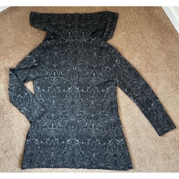 Peruvian Connection Alpaca Wool Jacquard Cardigan Coat Sweater – Gray Floral – L - Picture 7 of 15